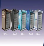 Upright industrial refrigerators in various designs