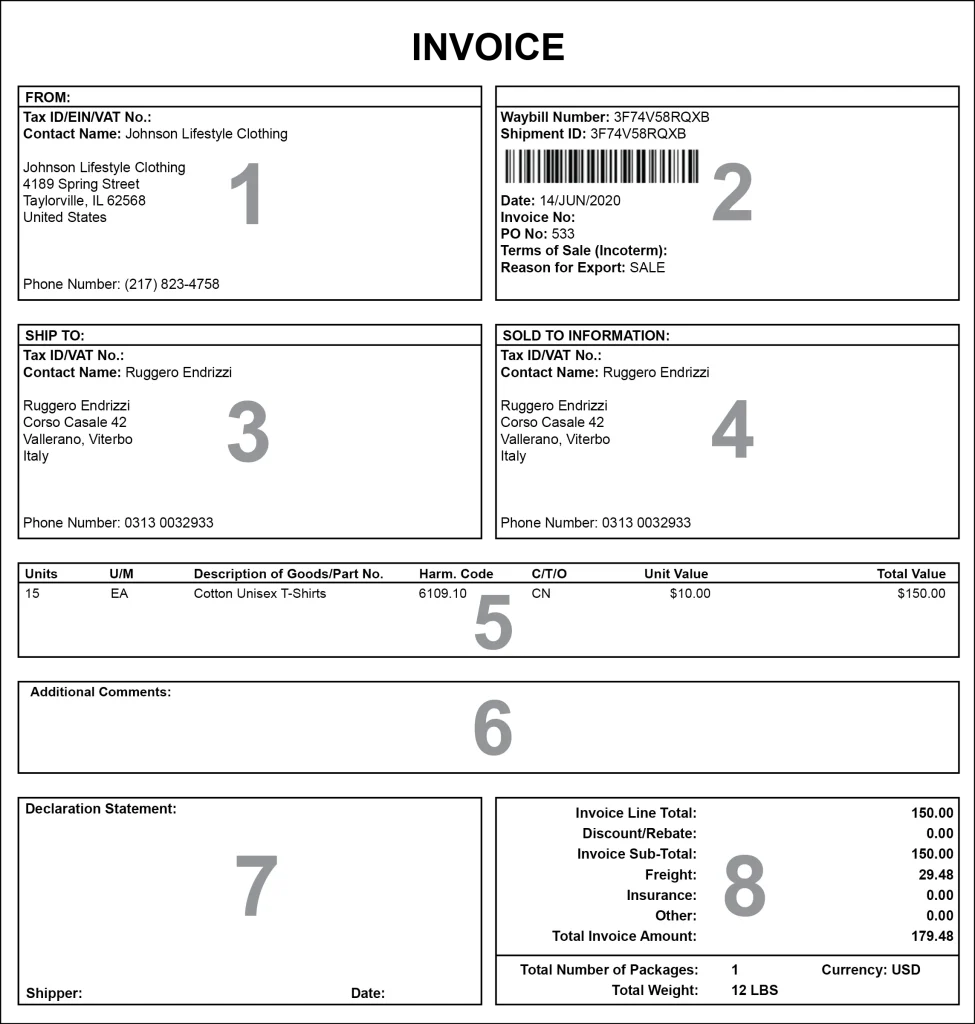 Commercial Invoice Guide