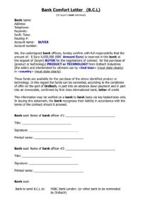 What is a BCL – Bank Comfort Letter?