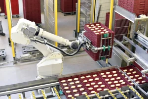 Automated manufacturing line within an advanced food industrial hub