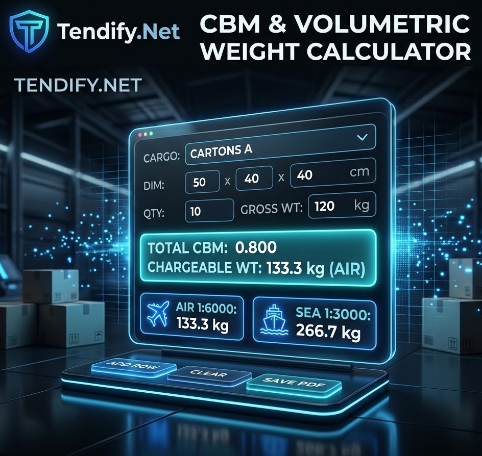 CBM & Volumetric Weight Calculator for International Freight